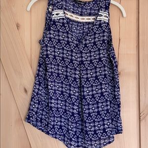 Navy sleeveless blouse